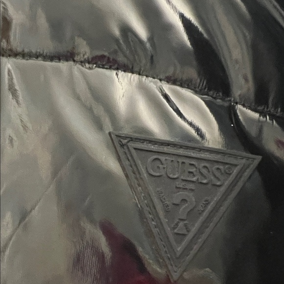 GUESS Shiny Black Puffer Coat - Picture 2 of 3